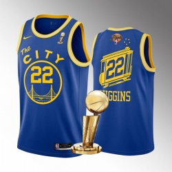 Men's Golden State Warriors #22 Andrew Wiggins 2022 Royal NBA Finals Champions Stitched Jersey