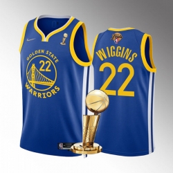 Men's Golden State Warriors #22 Andrew Wiggins 2022 Royal NBA Finals Champions Stitched Jerseys