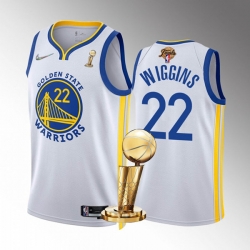 Men's Golden State Warriors #22 Andrew Wiggins 2022 White NBA Finals Champions Stitched Jersey