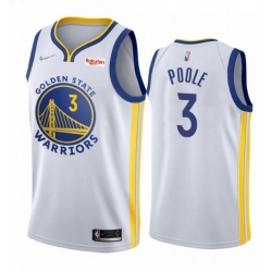 Men's Golden State Warriors #3 Jordan Poole 2022 White 75th Anniversary Stitched Jersey