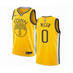 Mens Nike Golden State Warriors 0 Patrick McCaw Yellow Swingman Jersey Earned Edition 