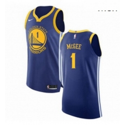 Mens Nike Golden State Warriors 1 JaVale McGee Authentic Royal Blue Road NBA Jersey Icon Edition