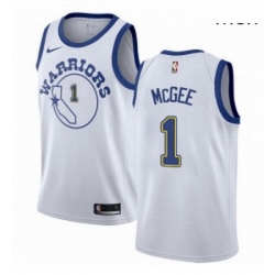 Mens Nike Golden State Warriors 1 JaVale McGee Authentic White Hardwood Classics NBA Jersey