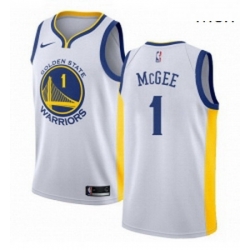 Mens Nike Golden State Warriors 1 JaVale McGee Authentic White Home NBA Jersey Association Edition
