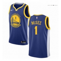 Mens Nike Golden State Warriors 1 JaVale McGee Swingman Royal Blue Road NBA Jersey Icon Edition