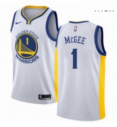 Mens Nike Golden State Warriors 1 JaVale McGee Swingman White Home NBA Jersey Association Edition