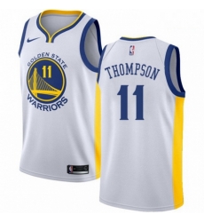 Mens Nike Golden State Warriors 11 Klay Thompson Authentic White Home NBA Jersey Association Edition