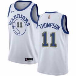 Mens Nike Golden State Warriors 11 Klay Thompson Swingman White Hardwood Classics NBA Jersey