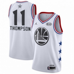 Mens Nike Golden State Warriors 11 Klay Thompson White NBA Jordan Swingman 2019 All Star Game Jersey