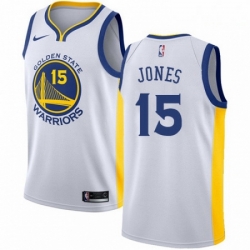 Mens Nike Golden State Warriors 15 Damian Jones Authentic White Home NBA Jersey Association Edition