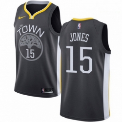 Mens Nike Golden State Warriors 15 Damian Jones Swingman Black Alternate NBA Jersey Statement Edition