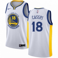 Mens Nike Golden State Warriors 18 Omri Casspi Swingman White Home NBA Jersey Association Edition 