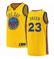 Mens Nike Golden State Warriors 23 Draymond Green Authentic Gold NBA Jersey City Edition