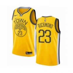 Mens Nike Golden State Warriors 23 Mitch Richmond Yellow Swingman Jersey Earned Edition