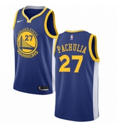 Mens Nike Golden State Warriors 27 Zaza Pachulia Swingman Royal Blue Road NBA Jersey Icon Edition