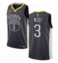 Mens Nike Golden State Warriors 3 David West Swingman Black Alternate NBA Jersey Statement Edition