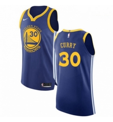 Mens Nike Golden State Warriors 30 Stephen Curry Authentic Royal Blue Road NBA Jersey Icon Edition