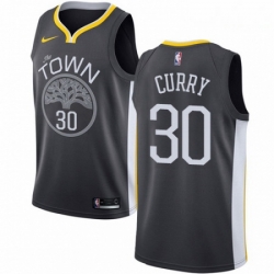 Mens Nike Golden State Warriors 30 Stephen Curry Swingman Black Alternate NBA Jersey Statement Edition