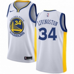 Mens Nike Golden State Warriors 34 Shaun Livingston Swingman White Home NBA Jersey Association Edition 