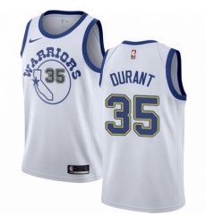 Mens Nike Golden State Warriors 35 Kevin Durant Authentic White Hardwood Classics NBA Jersey