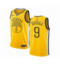 Mens Nike Golden State Warriors 9 Andre Iguodala Yellow Swingman Jersey Earned Edition