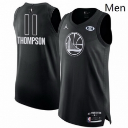Mens Nike Jordan Golden State Warriors 11 Klay Thompson Authentic Black 2018 All Star Game NBA Jersey