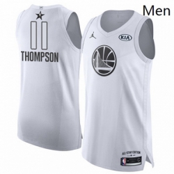Mens Nike Jordan Golden State Warriors 11 Klay Thompson Authentic White 2018 All Star Game NBA Jersey