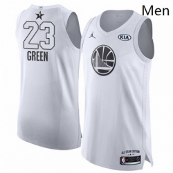 Mens Nike Jordan Golden State Warriors 23 Draymond Green Authentic White 2018 All Star Game NBA Jersey