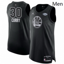 Mens Nike Jordan Golden State Warriors 30 Stephen Curry Authentic Black 2018 All Star Game NBA Jersey