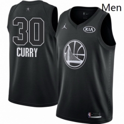 Mens Nike Jordan Golden State Warriors 30 Stephen Curry Swingman Black 2018 All Star Game NBA Jersey
