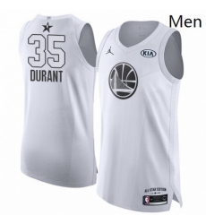 Mens Nike Jordan Golden State Warriors 35 Kevin Durant Authentic White 2018 All Star Game NBA Jersey