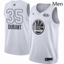 Mens Nike Jordan Golden State Warriors 35 Kevin Durant Swingman White 2018 All Star Game NBA Jersey
