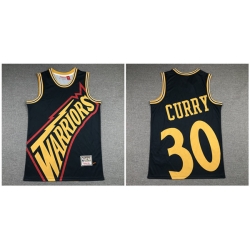 Warriors 30 Stephen Curry Black Hardwood Classics Jersey
