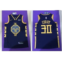 Warriors 30 Stephen Curry Navy City Edition Nike Authentic Jersey