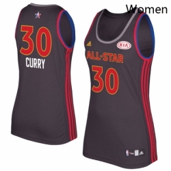 Womens Adidas Golden State Warriors 30 Stephen Curry Swingman Charcoal 2017 All Star NBA Jersey