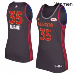 Womens Adidas Golden State Warriors 35 Kevin Durant Swingman Charcoal 2017 All Star NBA Jersey