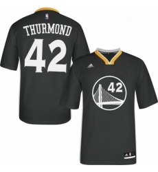 Womens Adidas Golden State Warriors 42 Nate Thurmond Authentic Black Alternate NBA Jersey 