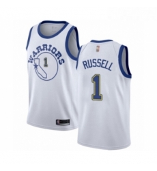 Womens Golden State Warriors 1 DAngelo Russell Authentic White Hardwood Classics Basketball Jersey 