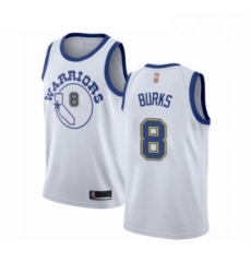 Womens Golden State Warriors 8 Alec Burks Authentic White Hardwood Classics Basketball Jersey 