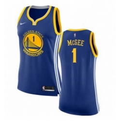 Womens Nike Golden State Warriors 1 JaVale McGee Authentic Royal Blue Road NBA Jersey Icon Edition