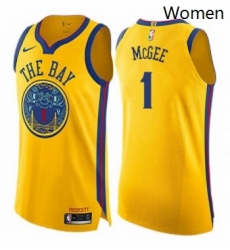 Womens Nike Golden State Warriors 1 JaVale McGee Swingman Gold NBA Jersey City Edition