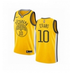 Womens Nike Golden State Warriors 10 Jacob Evans Yellow Swingman Jersey Earned Edition 