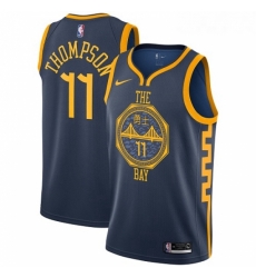 Womens Nike Golden State Warriors 11 Klay Thompson Swingman Navy Blue NBA Jersey City Edition