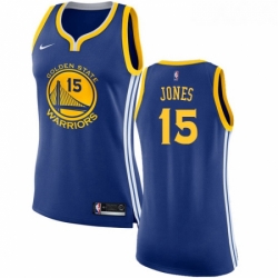 Womens Nike Golden State Warriors 15 Damian Jones Authentic Royal Blue Road NBA Jersey Icon Edition