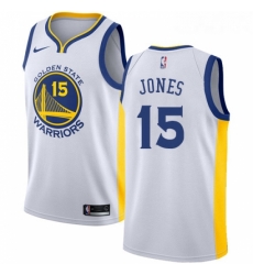 Womens Nike Golden State Warriors 15 Damian Jones Authentic White Home NBA Jersey Association Edition