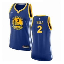 Womens Nike Golden State Warriors 2 Jordan Bell Authentic Royal Blue Road NBA Jersey Icon Edition 