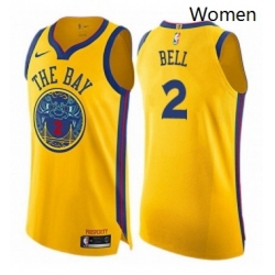 Womens Nike Golden State Warriors 2 Jordan Bell Swingman Gold NBA Jersey City Edition 