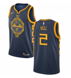 Womens Nike Golden State Warriors 2 Jordan Bell Swingman Navy Blue NBA Jersey City Edition 