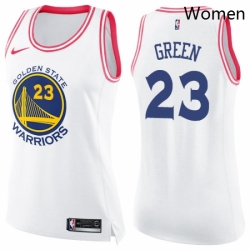 Womens Nike Golden State Warriors 23 Draymond Green Swingman WhitePink Fashion NBA Jersey