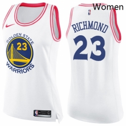 Womens Nike Golden State Warriors 23 Mitch Richmond Swingman WhitePink Fashion NBA Jersey
